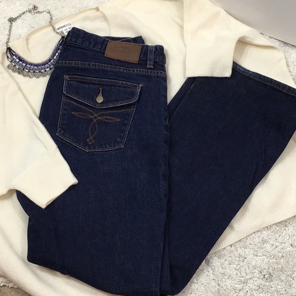 LRL dark blue midrise classic bootcut jeans 8